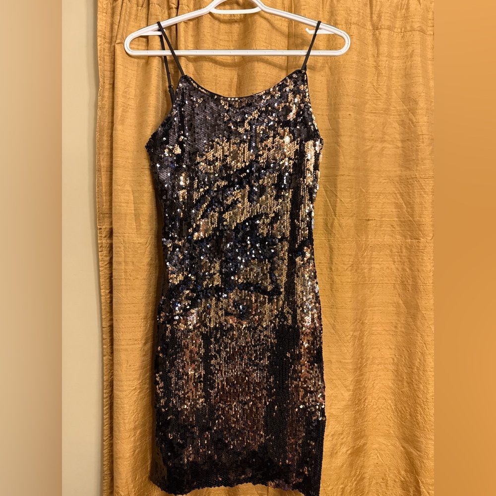 Sequin Black and Gold Dress